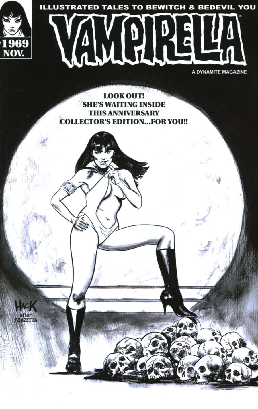 Vampirella #1969 Cover C Rare Robert Hack Black & White Cover