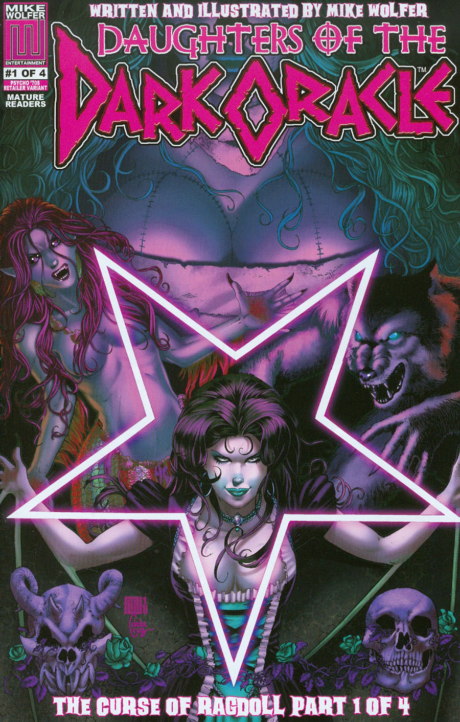 Daughters Of The Dark Oracle Curse Of Ragdoll #1 Cover B Incentive Psycho 70s Variant Cover