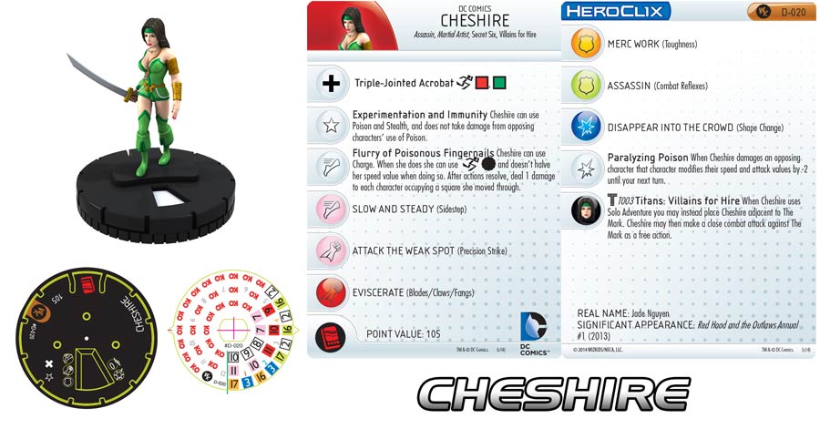 DC HeroClix Gen 13 2014 Cheshire D-020 Mini-Figure With Card