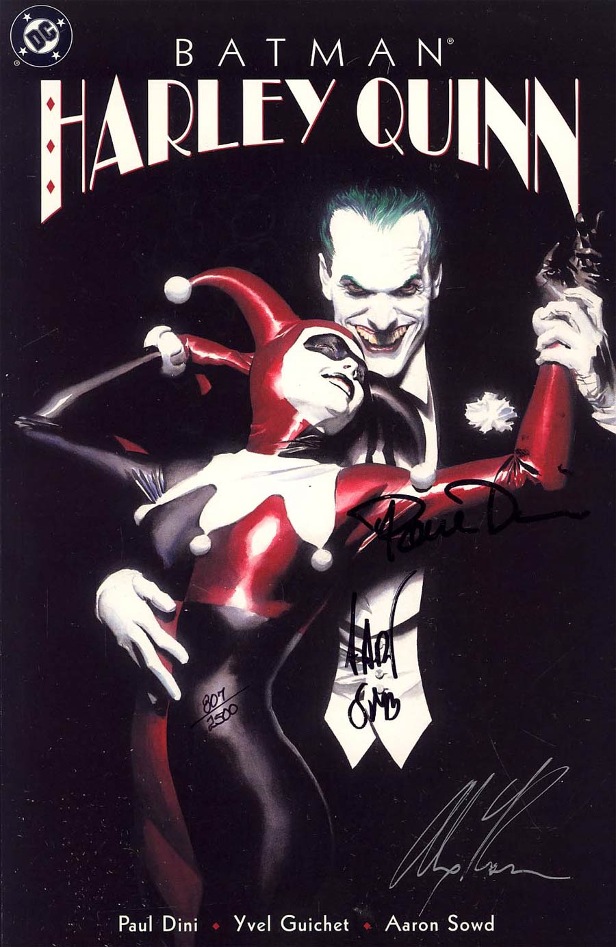 Batman Harley Quinn #1 Cover D 1st Ptg DF Signed Alex Ross Paul Dini Aaron Sowd