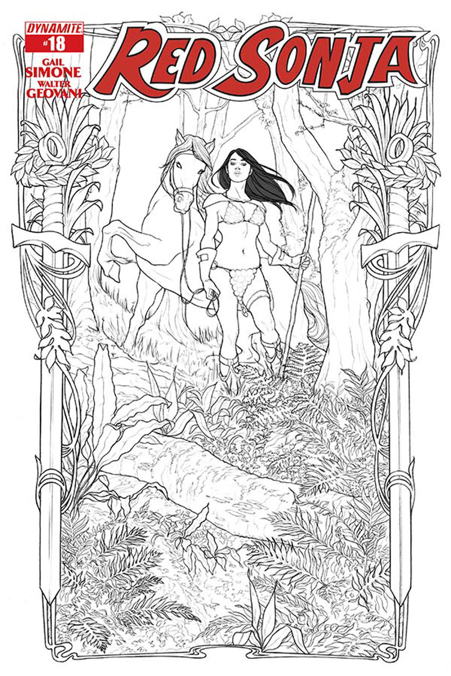 Red Sonja Vol 5 #18 Cover D Incentive Jenny Frison Black & White Cover