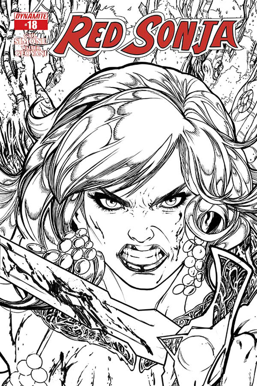 Red Sonja Vol 5 #18 Cover E Incentive Adriana Melo Black & White Cover