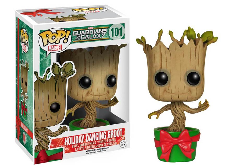 POP Marvel 101 Guardians Of The Galaxy Dancing Holiday Groot Vinyl Bobble Head