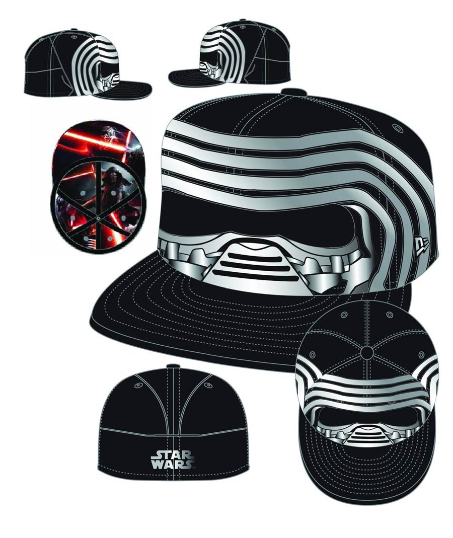 Star Wars Episode VII The Force Awakens Kylo Ren Character Face 5950 7 1/4 Fitted Cap