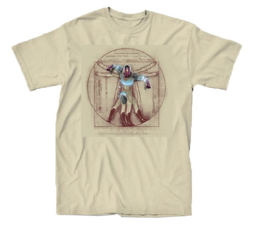Avengers 2 Vitruvian Vision Cream T-Shirt Large