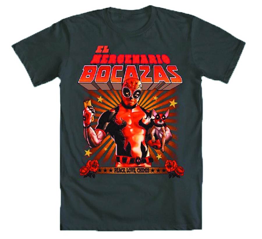 Deadpool Peace Love And Chimichangas Previews Exclusive Charcoal T-Shirt Large