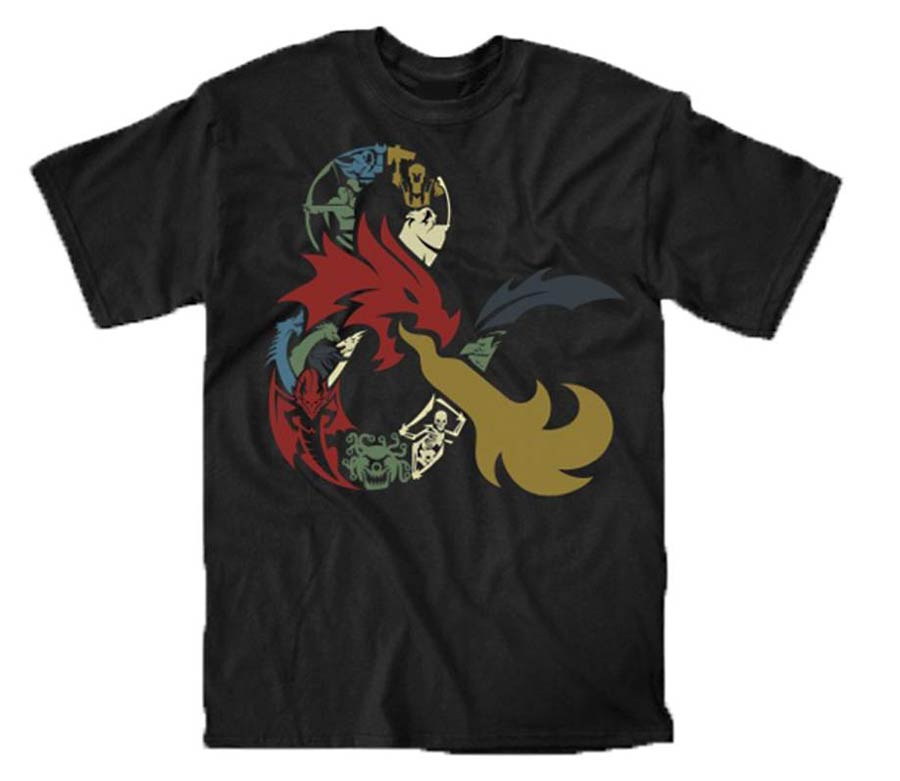 Dungeons & Dragons Stylistic Ampersand Black T-Shirt Large