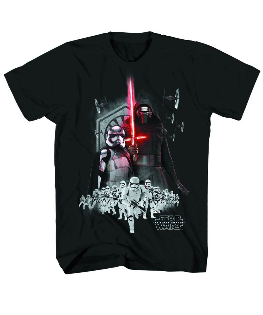 Star Wars Episode VII The Force Awakens First Order Army Charcoal Heather T-Shirt Large
