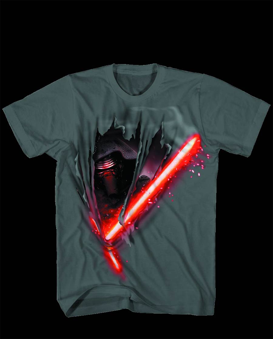 Star Wars Episode VII The Force Awakens Kylo Cut Charcoal T-Shirt Large