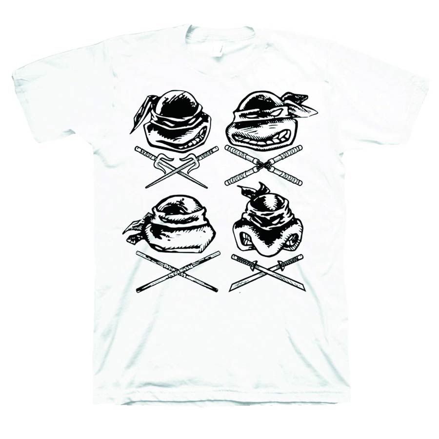 Teenage Mutant Ninja Turtles Eastman & Laird Faces Previews Exclusive White T-Shirt Large