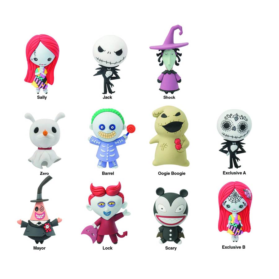 Disneys Nightmare Before Christmas Laser Cut Figural Keyring Blind Mystery Box 24-Piece Display