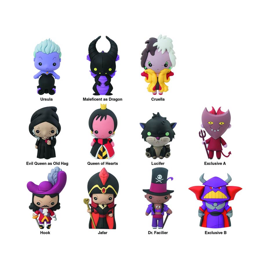 Disney Villains Laser Cut Figural Keyring Blind Mystery Box 24-Piece Display