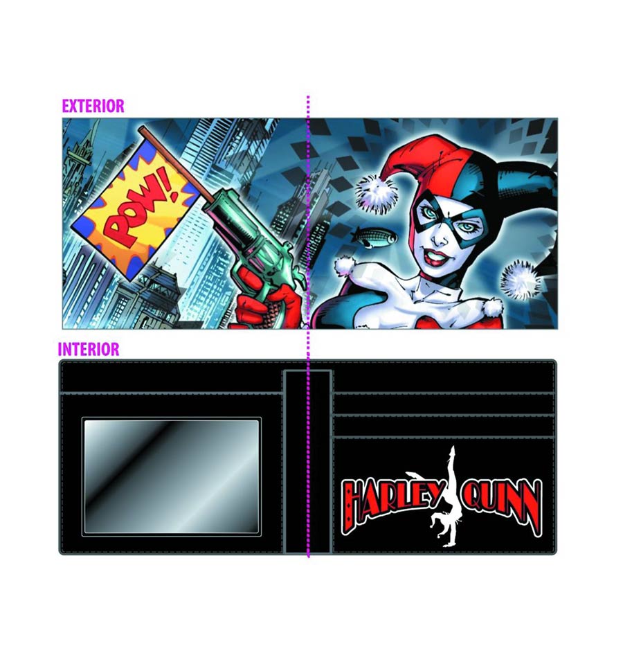 DC Heroes Dye Sublimated Screenprinted Bi-Fold Wallet - Harley Quinn
