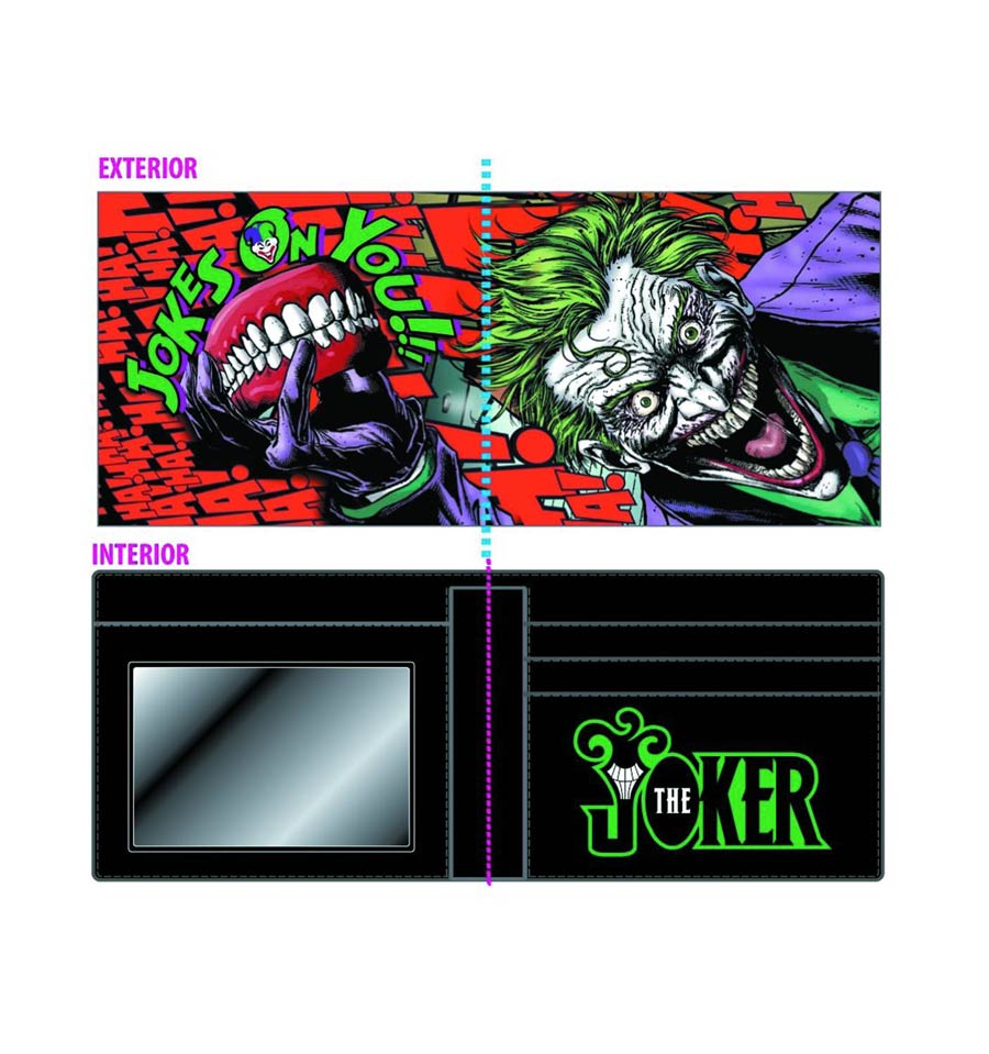 DC Heroes Dye Sublimated Screenprinted Bi-Fold Wallet - Joker