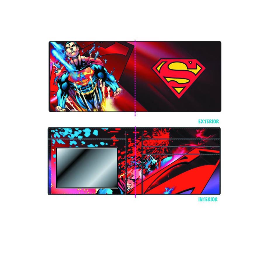 DC Heroes Sublimated Bi-Fold Wallet With 3D Embroidery - Superman