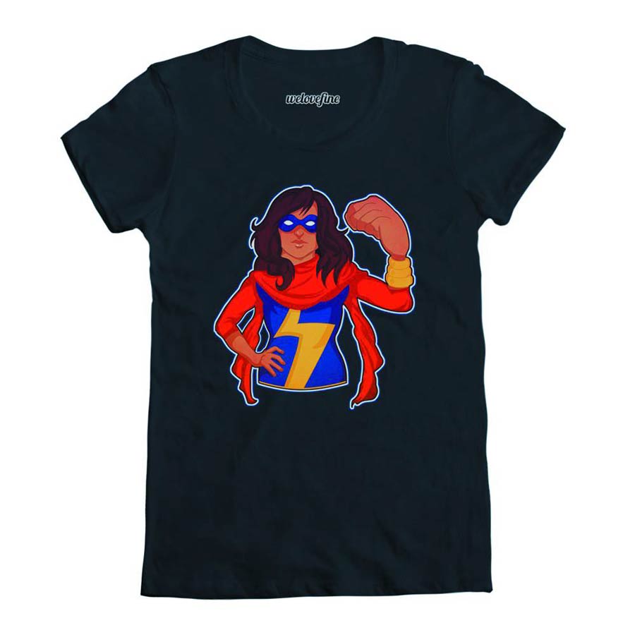 Marvel Kamala Khan Fist Navy Womens T-Shirt Large