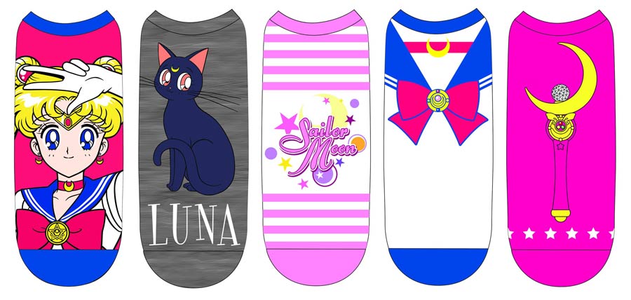 Sailor Moon Ladies Low Cut Socks 5-Pack