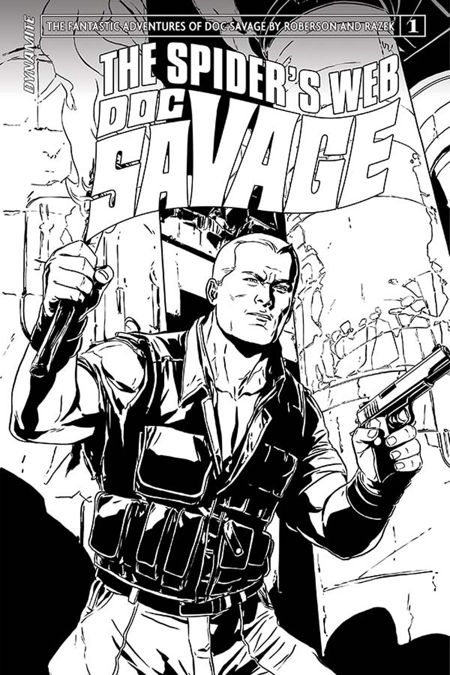 Doc Savage Spiders Web #1 Cover E Incentive Marc Laming Black & White Cover