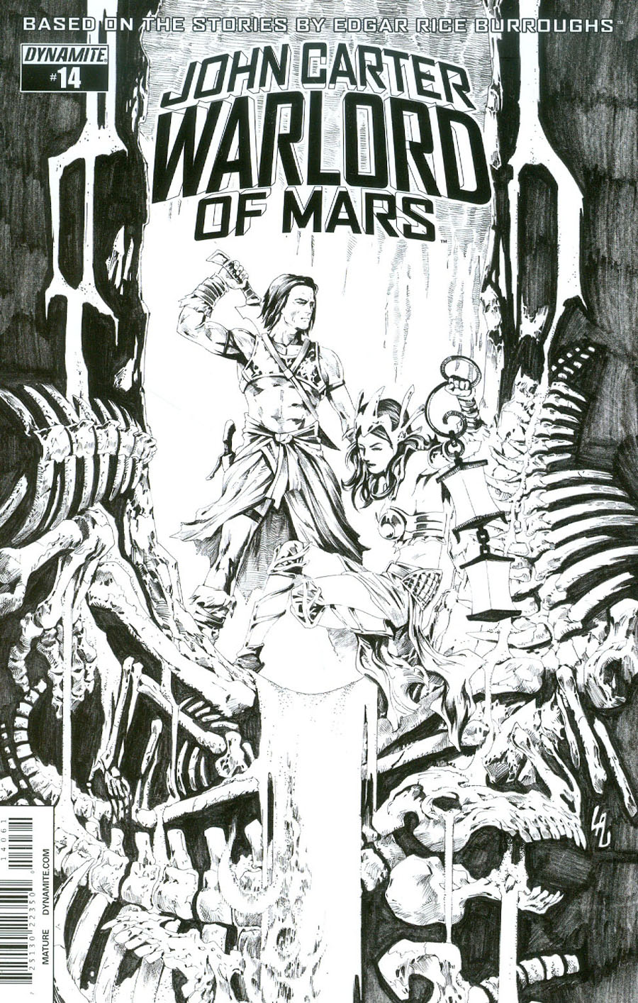 John Carter Warlord Of Mars Vol 2 #14 Cover F Incentive Jonathan Lau Black & White Cover