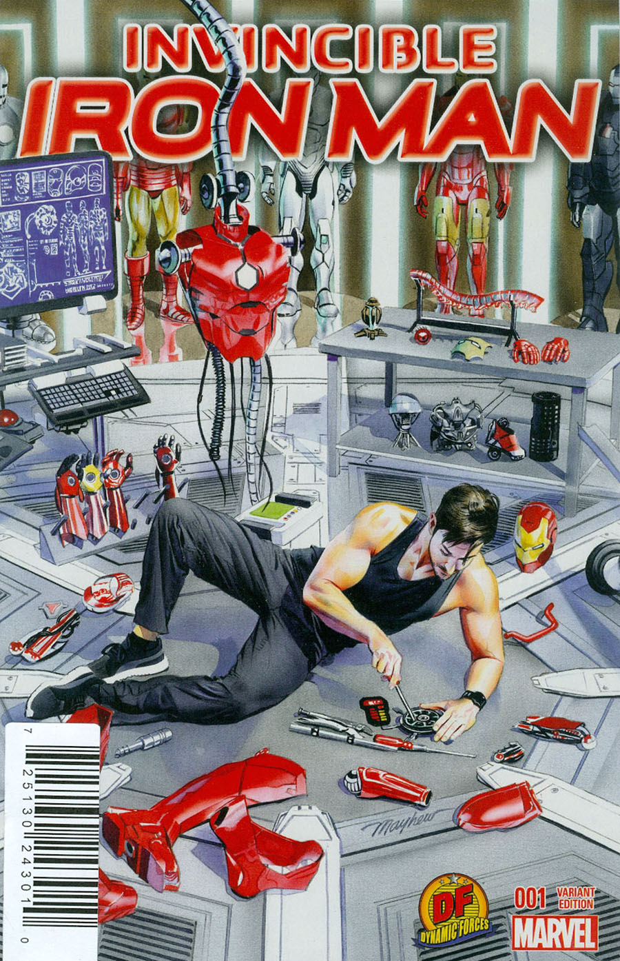 Invincible Iron Man Vol 2 #1 Cover Y DF Exclusive Mike Mayhew Variant Cover