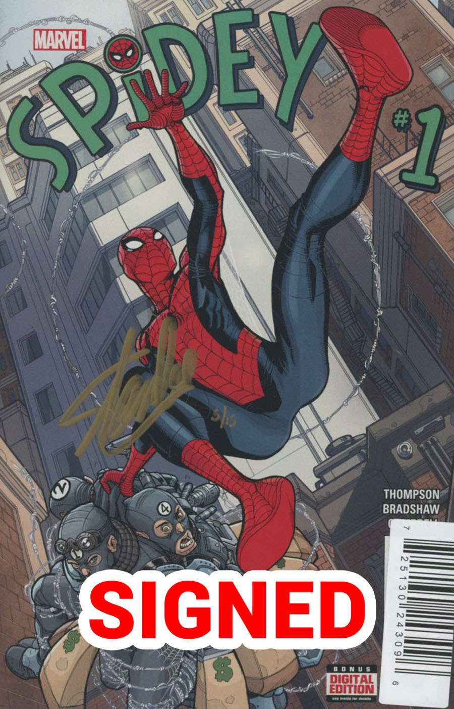 Spidey #1 Cover E DF Ultra-Limited Gold Elite Signature Series Signed By Stan Lee