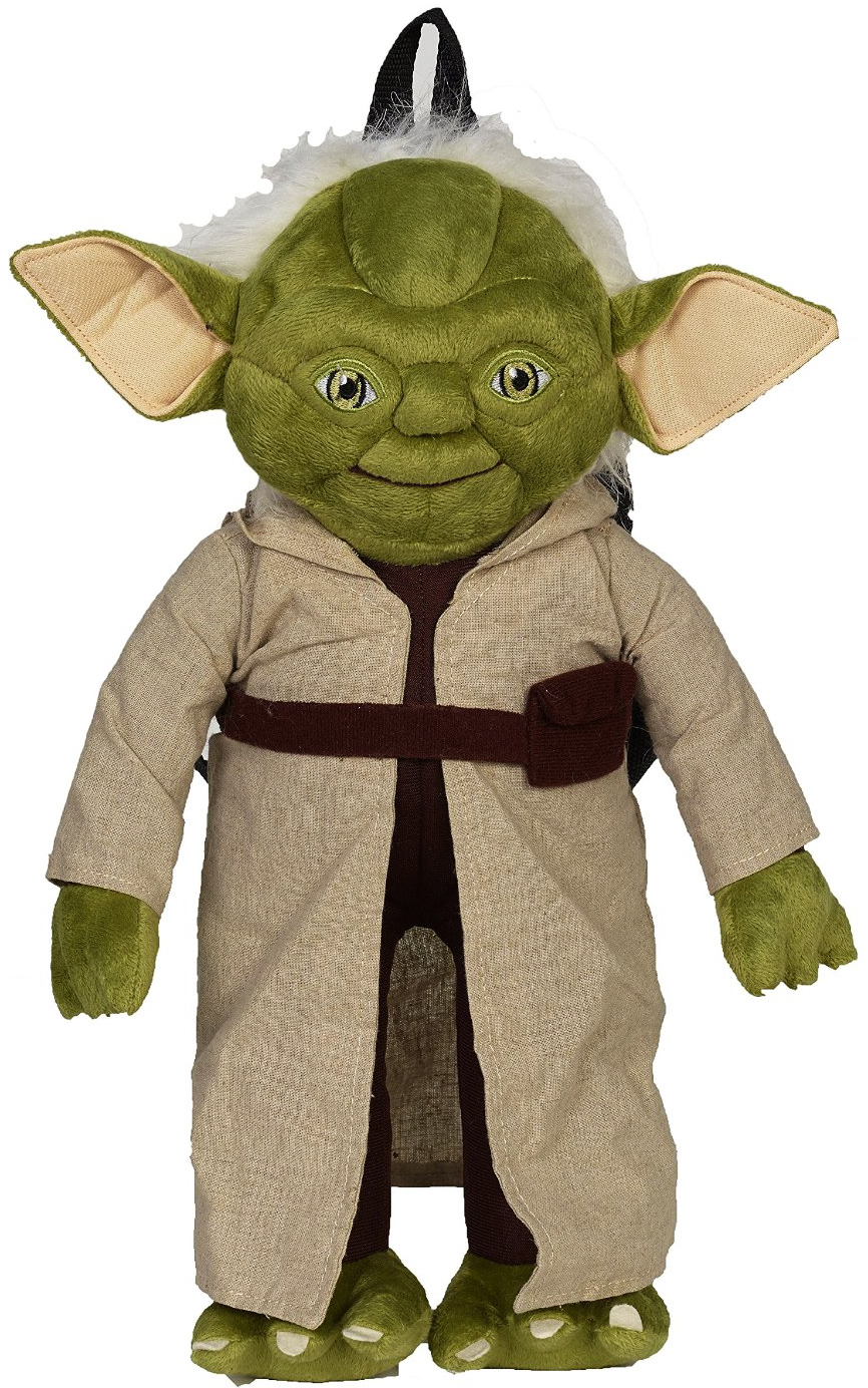 Star Wars 17-Inch Plush Backpack Velcro Closure - Yoda