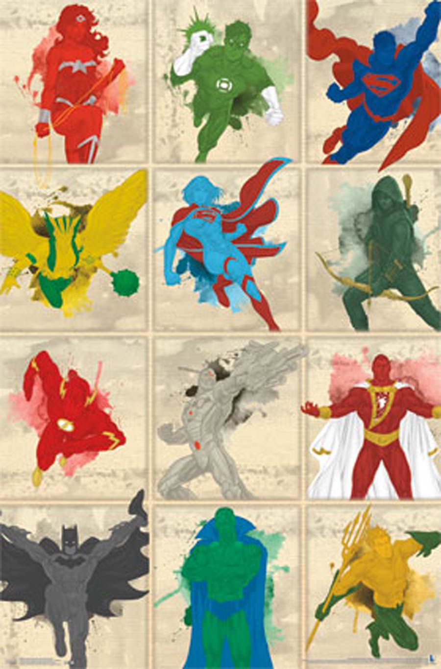 Justice League Simplistic Grid Poster