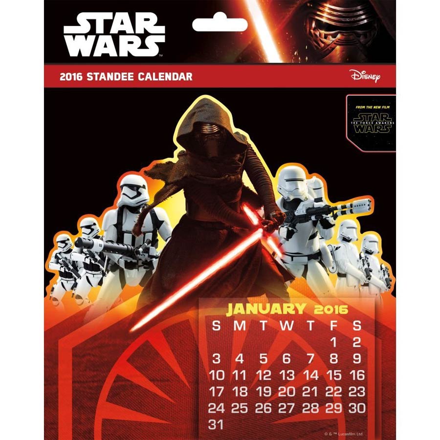 Star Wars Episode VII The Force Awakens 2016 Standee Calendar