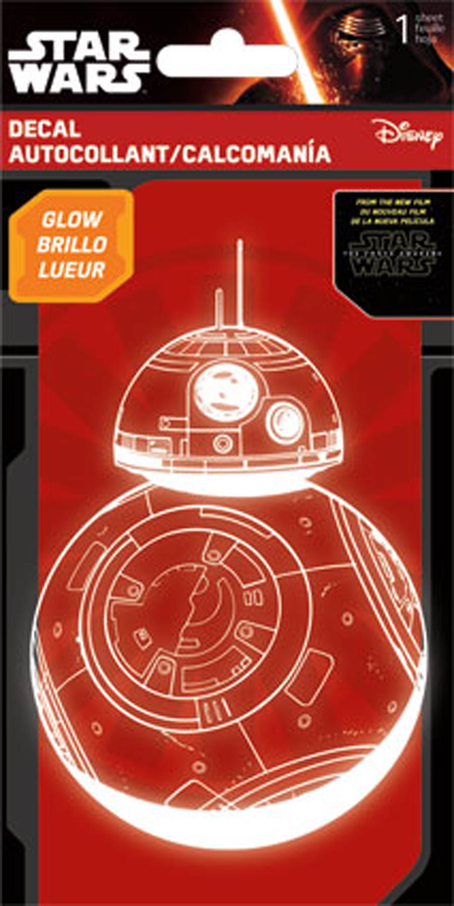 Star Wars Episode VII The Force Awakens Glow Decal - BB-8