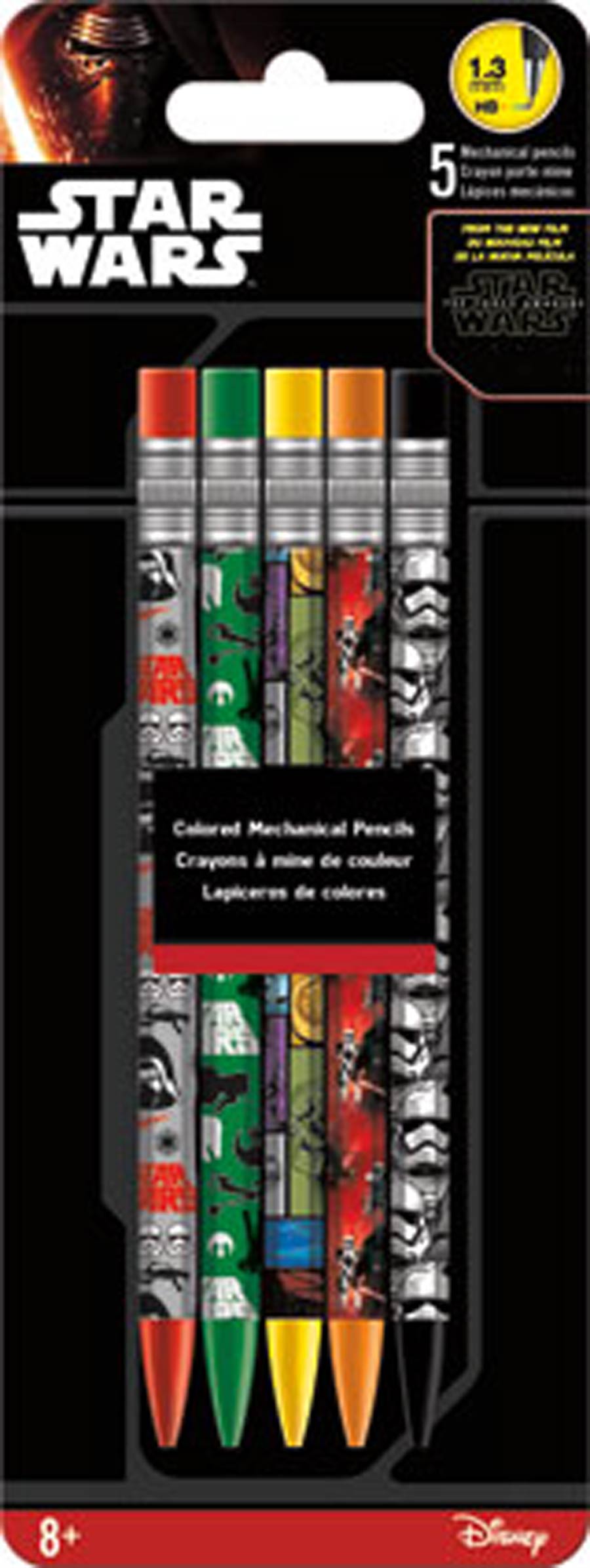 Star Wars Episode VII The Force Awakens Colored Mechanical Pencils 5-Pack