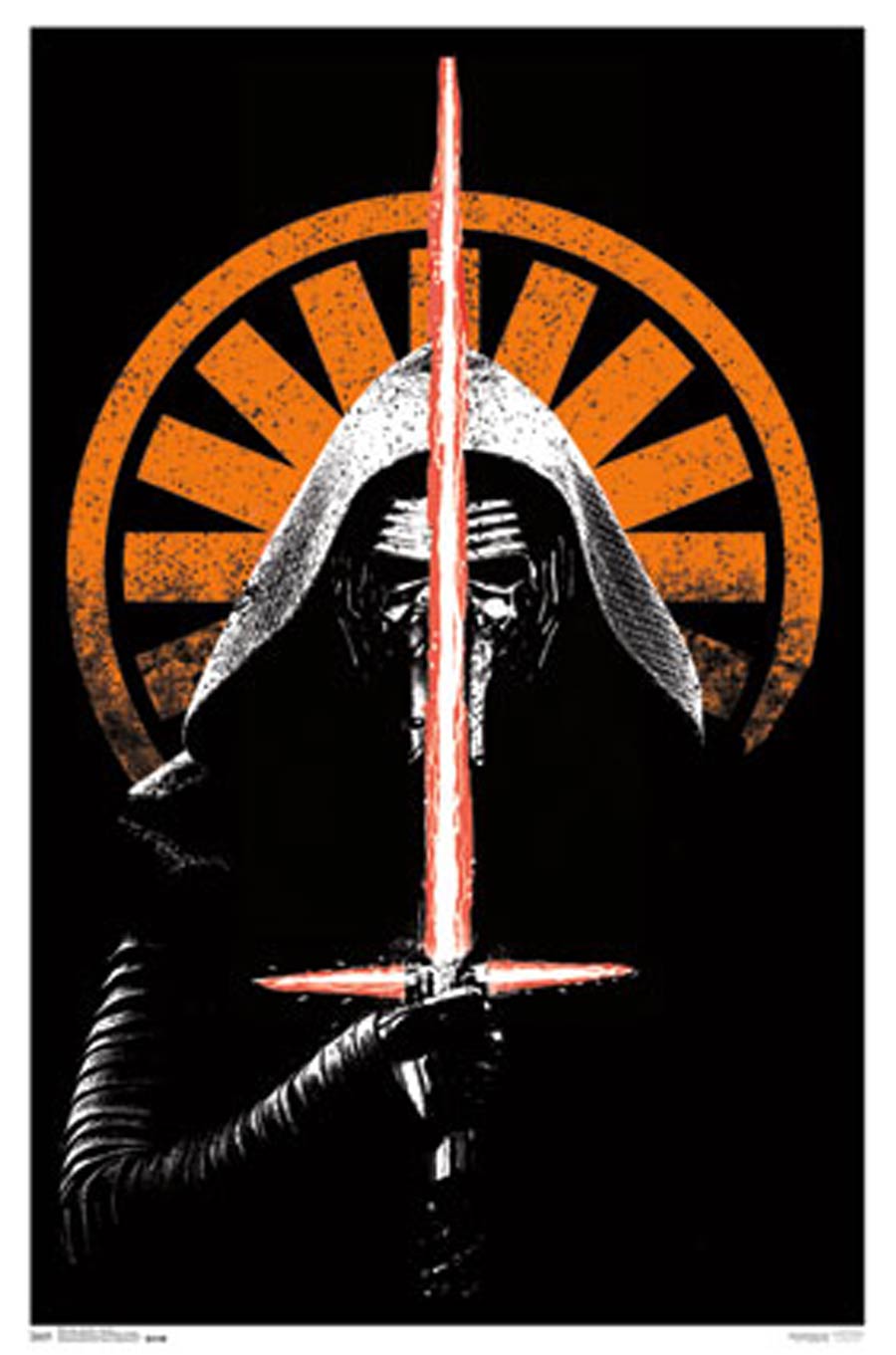 Star Wars Episode VII The Force Awakens 23x35-inch Black Light Poster - Kylo Ren