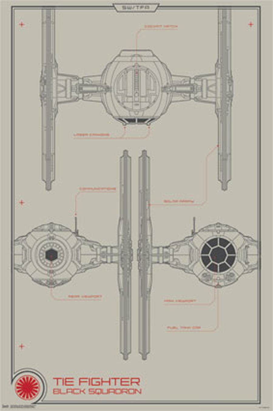 Star Wars Episode VII The Force Awakens 24x36-inch Collector Poster - Black Squadron 