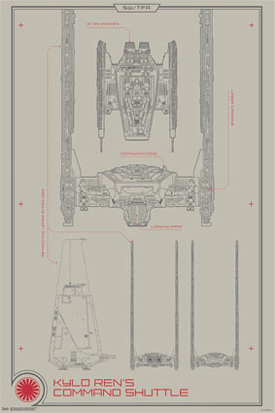 Star Wars Episode VII The Force Awakens 24x36-inch Collector Poster - Command Shuttle