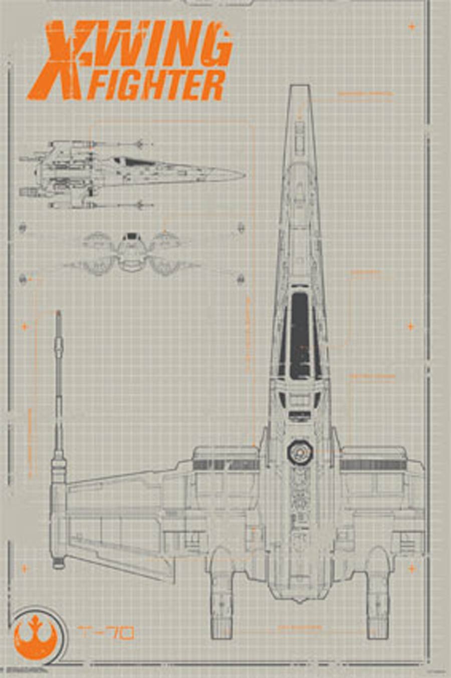 Star Wars Episode VII The Force Awakens 24x36-inch Collector Poster - X-Wing 