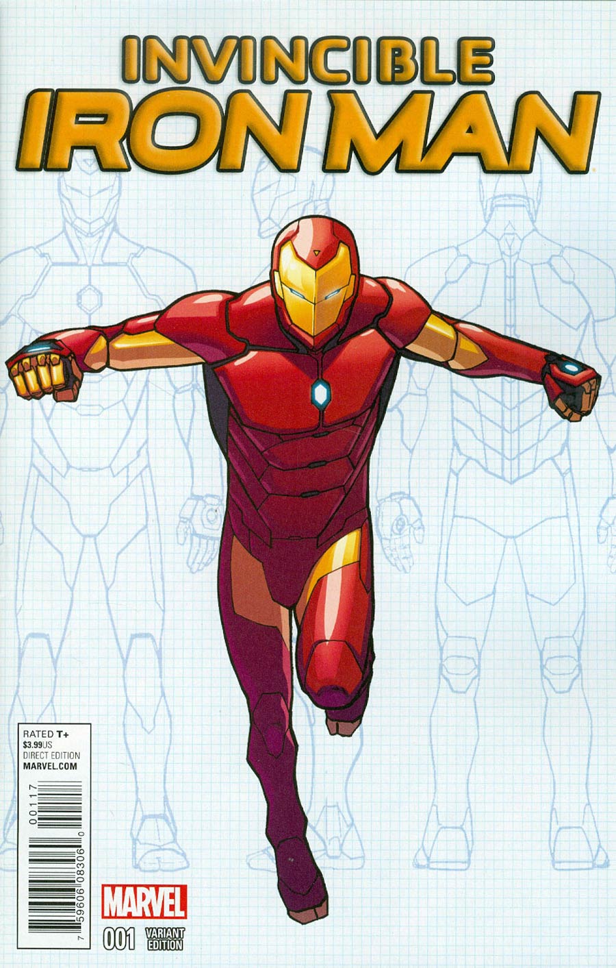 Invincible Iron Man Vol 2 #1 Cover I Variant David Marquez Young Guns Cover