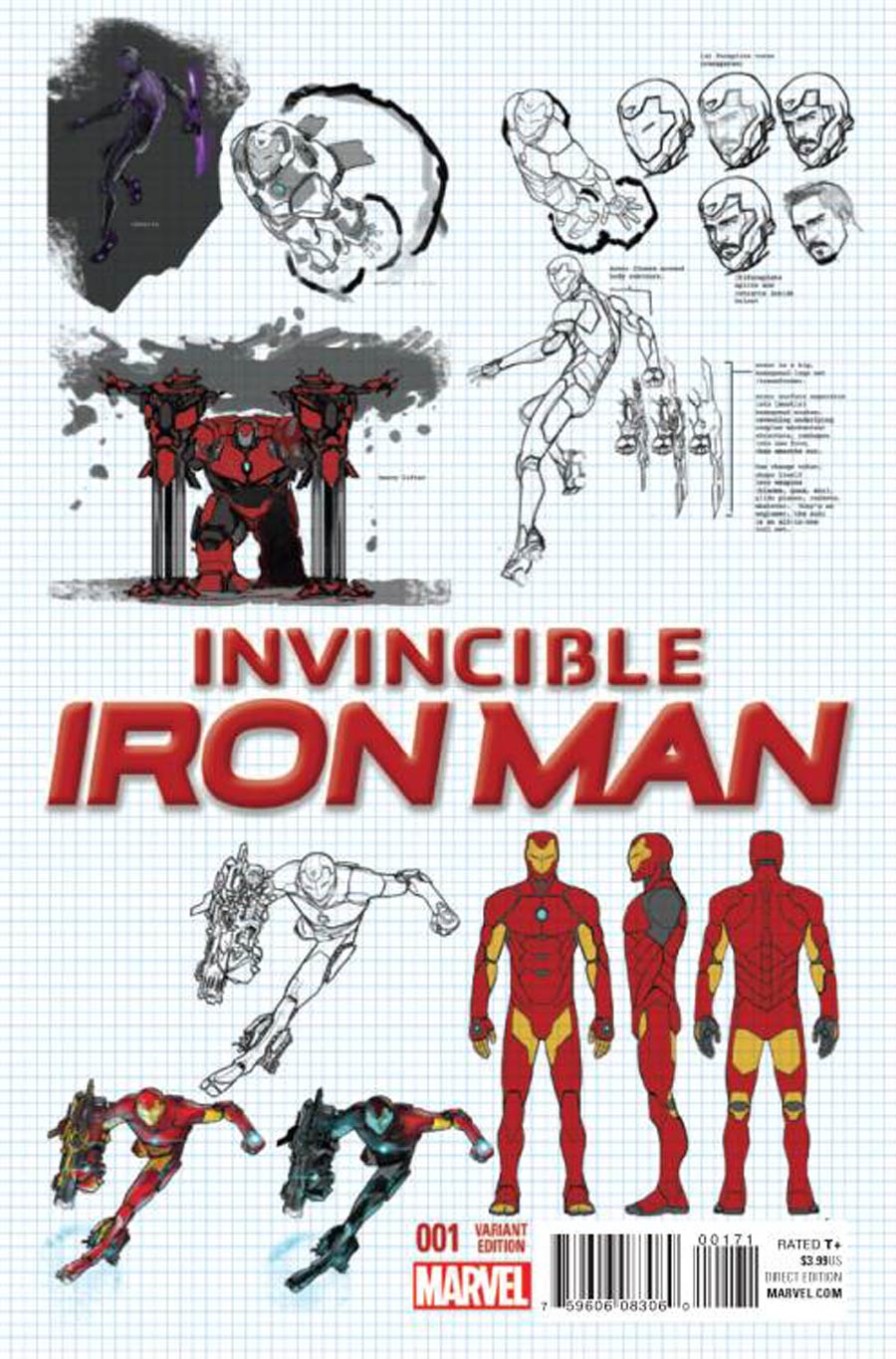 Invincible Iron Man Vol 2 #1 Cover Q Incentive David Marquez Design Variant Cover