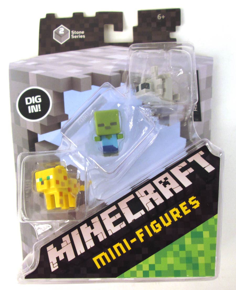 Minecraft Mini Figure 3-Pack Ocelot Zombie Silverfish