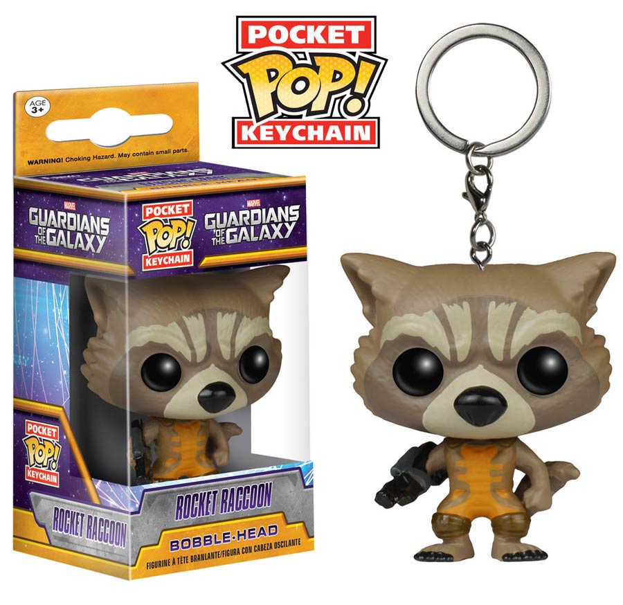 POP Guardians Of The Galaxy Rocket Raccoon Vinyl Figure Pocket Keychain
