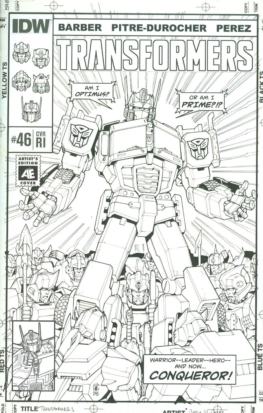 Transformers Vol 3 #46 Cover C Incentive Casey W Coller Artists Edition Variant Cover