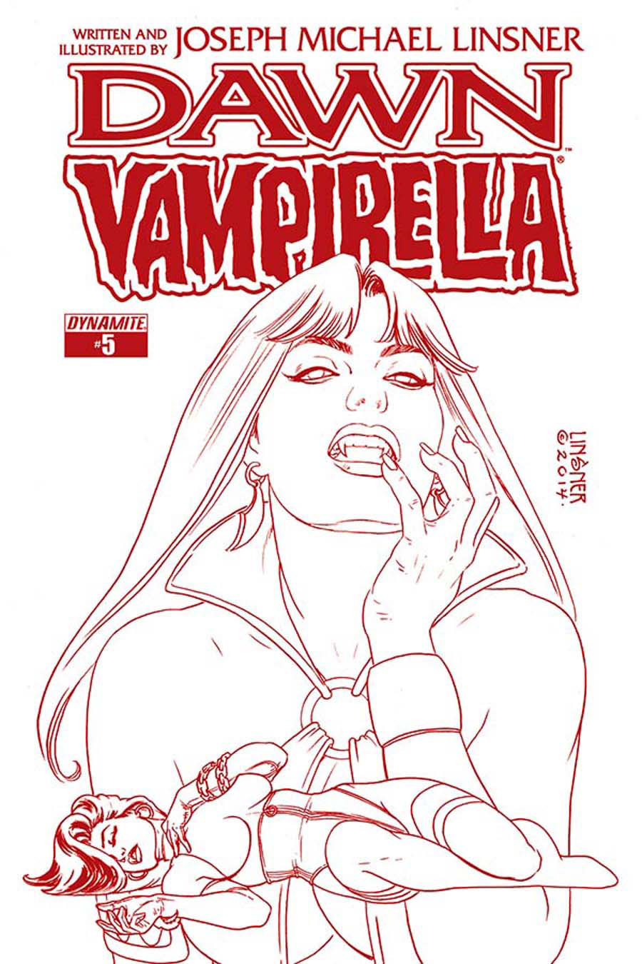 Dawn Vampirella #5 Cover C Incentive Joseph Michael Linsner Red Line Cover