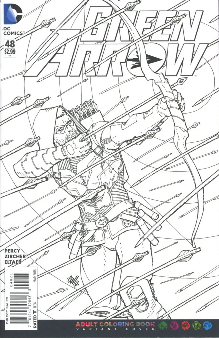 Green Arrow Vol 6 #48 Cover B Variant Cully Hamner Adult Coloring Book Cover