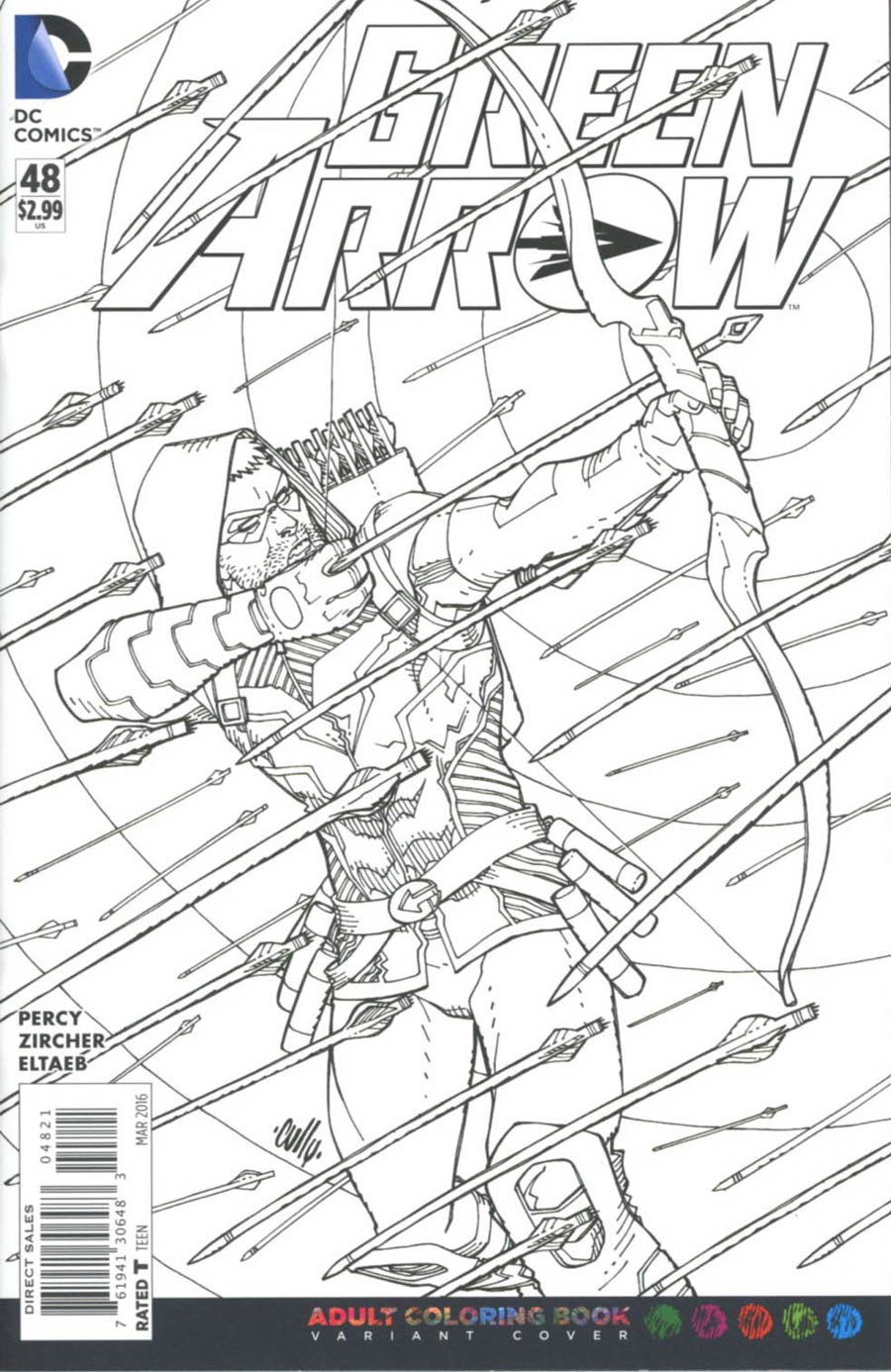Green Arrow Vol 6 #48 Cover B Variant Cully Hamner Adult Coloring Book Cover