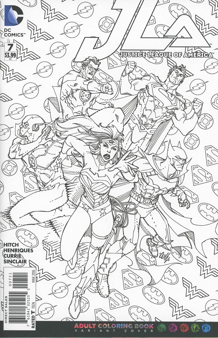 Justice League Of America Vol 4 #7 Cover B Variant Cully Hamner Adult Coloring Book Cover