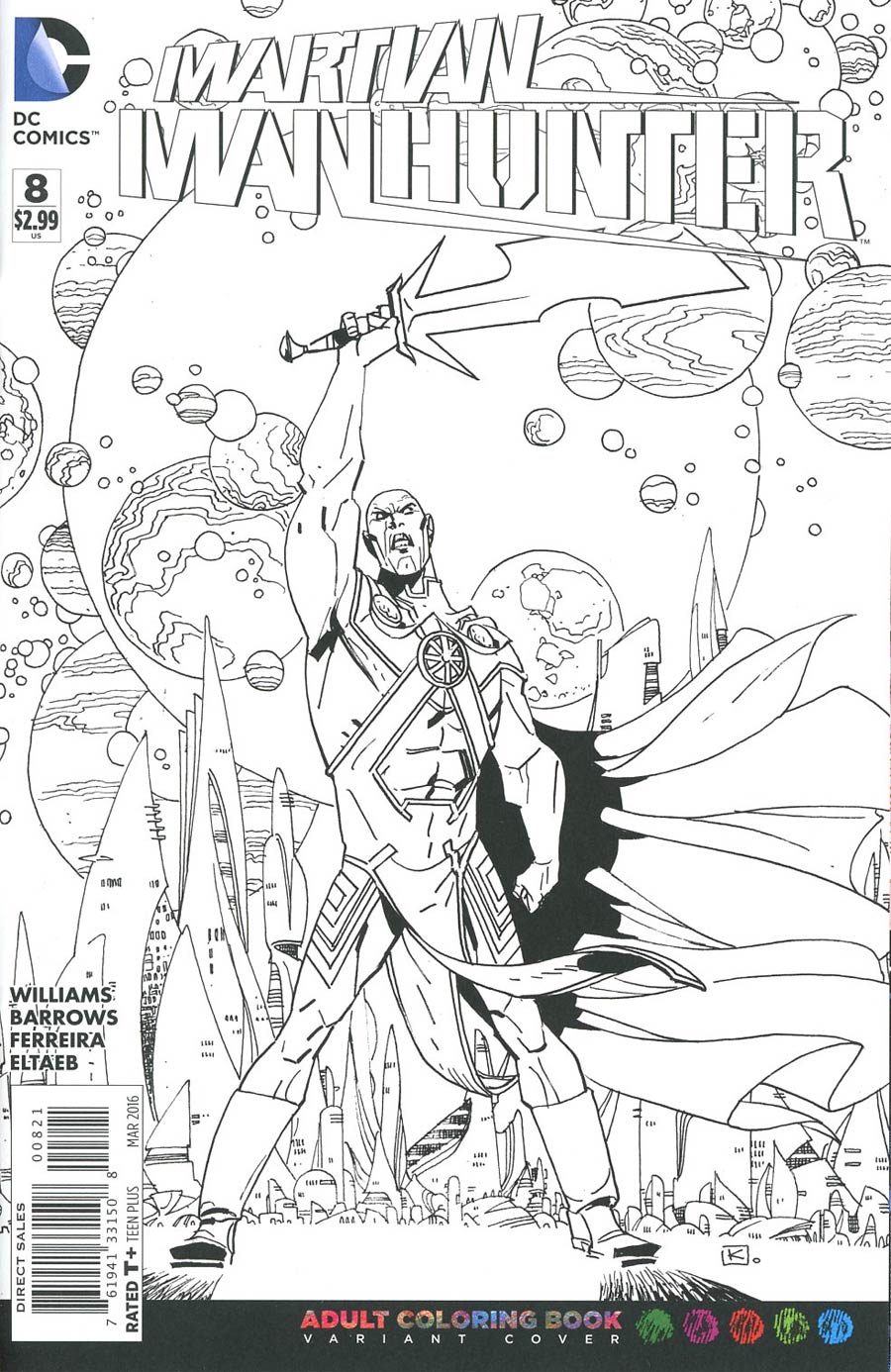 Martian Manhunter Vol 4 #8 Cover B Variant Andy Kuhn Adult Coloring Book Cover