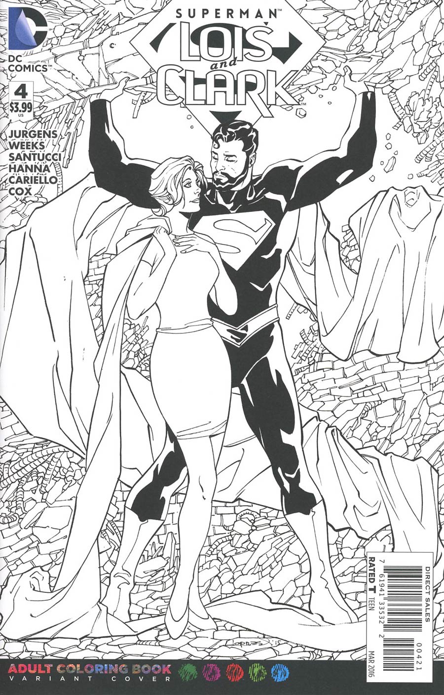 Superman Lois And Clark #4 Cover B Variant Aaron Lopresti Adult Coloring Book Cover