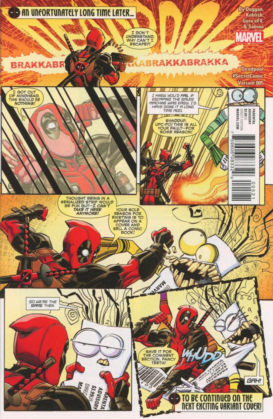 Deadpool Vol 5 #5 Cover B Variant Scott Koblish Secret Comic Cover