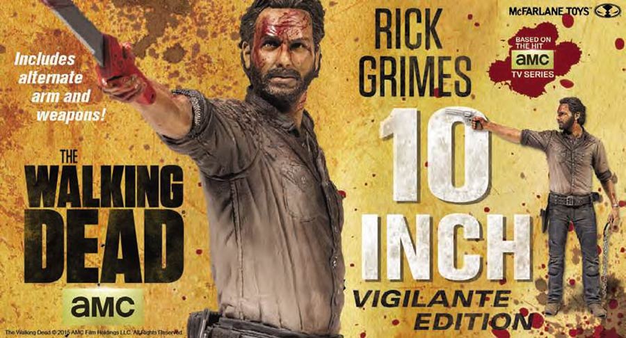Walking Dead TV Series Rick Grimes 10-Inch Deluxe Action Figure Vigilante Edition Case