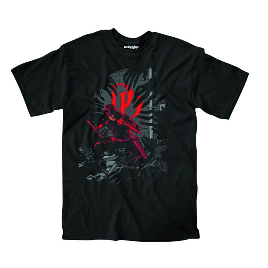 Daredevil Menacing Hands Previews Exclusive Black T-Shirt Large