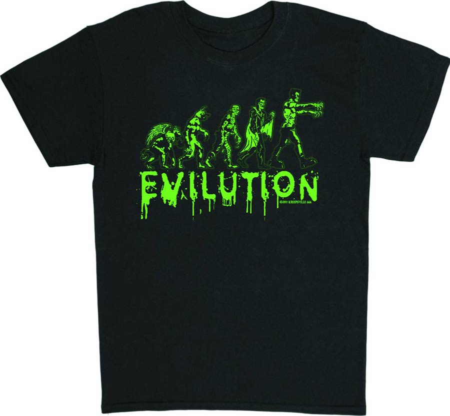 Kreepsville Evilution Black T-Shirt Large