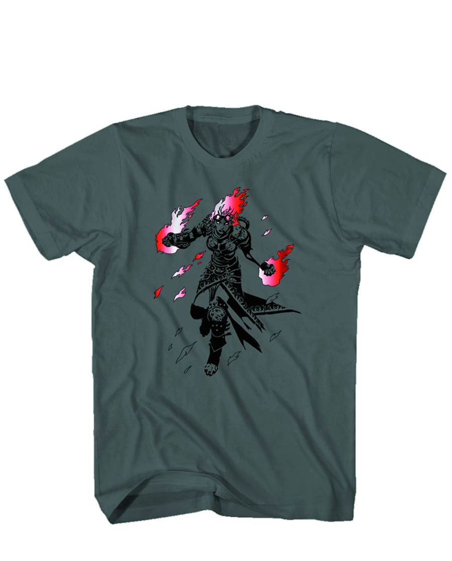 Magic The Gathering Chandra Nalaar Charcoal T-Shirt Large
